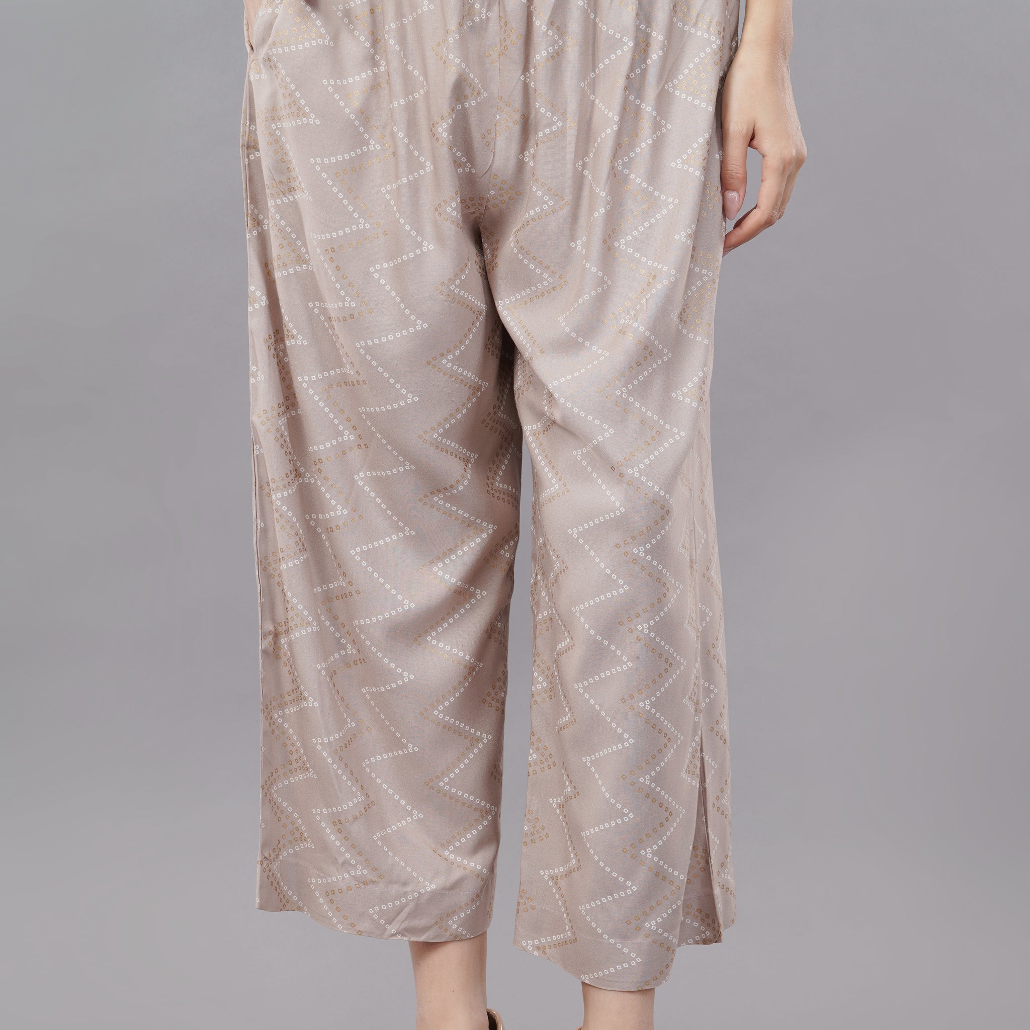 Purple Printed Rayon Regular Fit Women's Palazzo