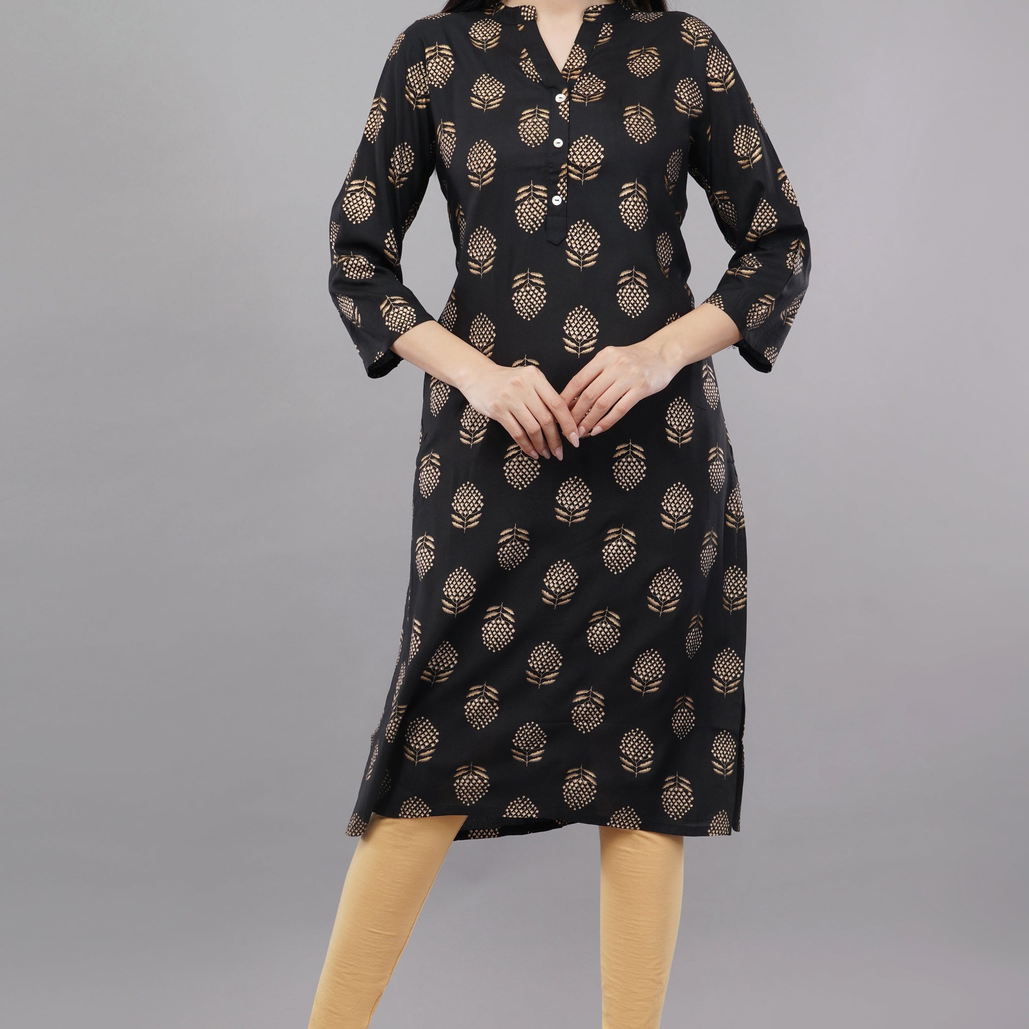 Floral Butta Print Straight Kurta