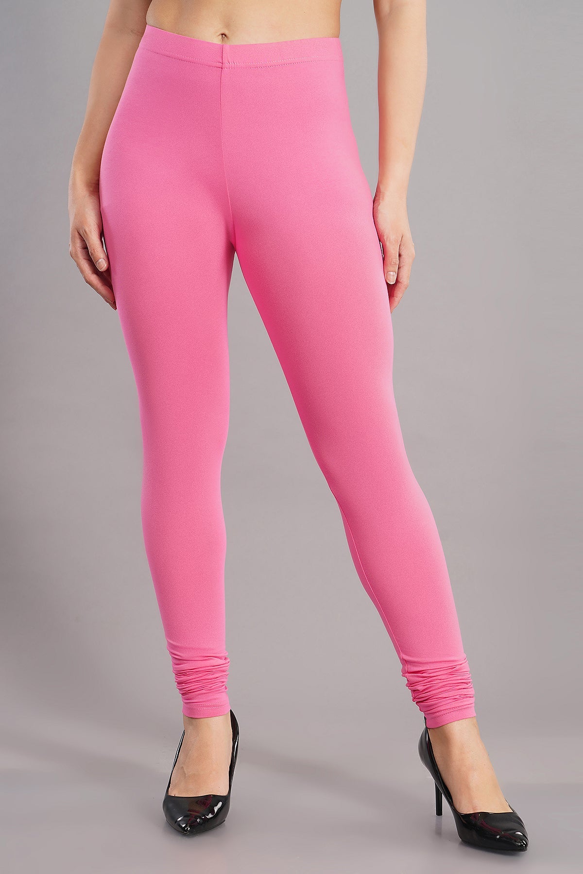 Shruthi Stretch Churidar Leggings || BABY PINK