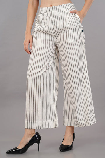 Women's Orange Viscose Printed Palazzo