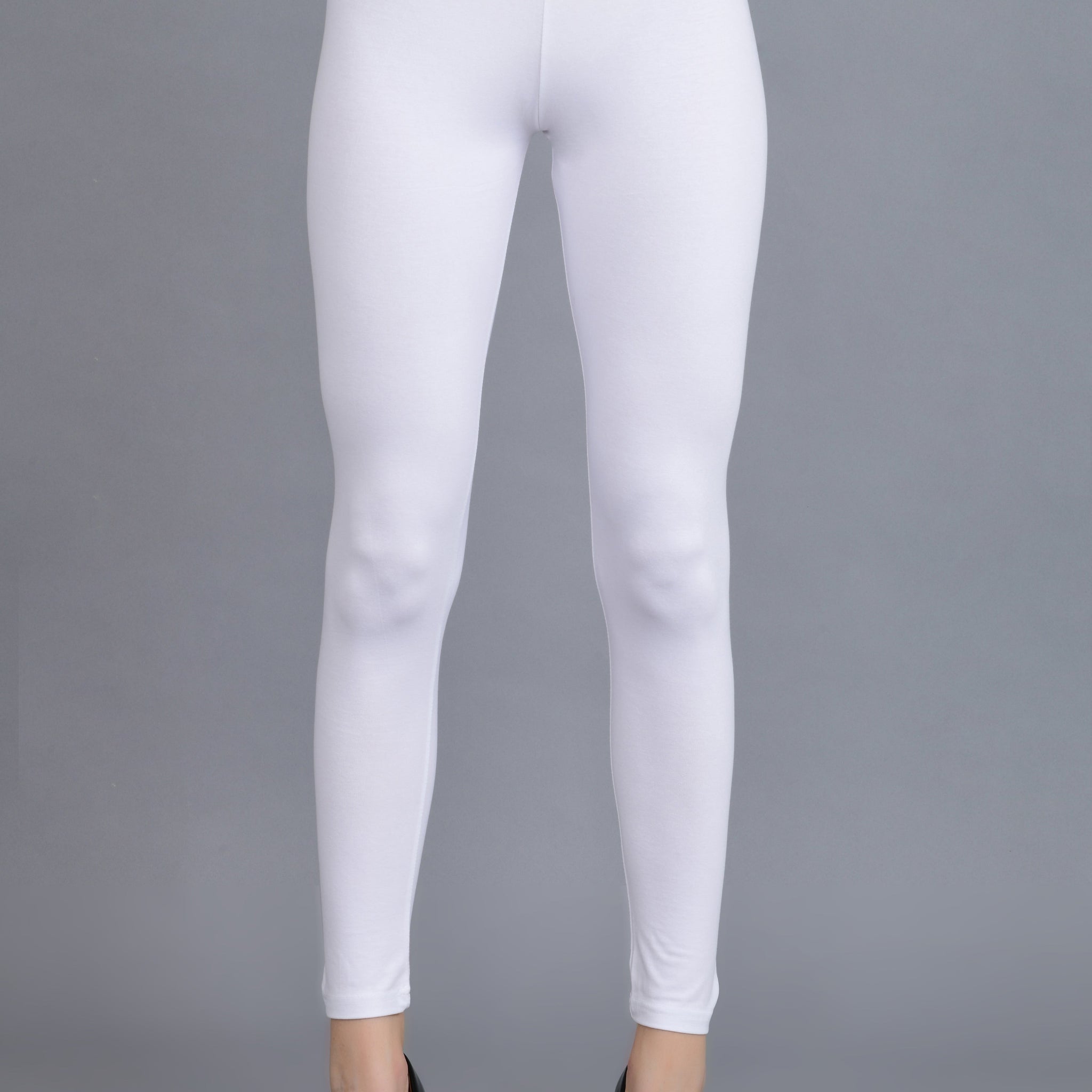 Shruthi Ankle Length Leggings with elasticated Waist||WHITE